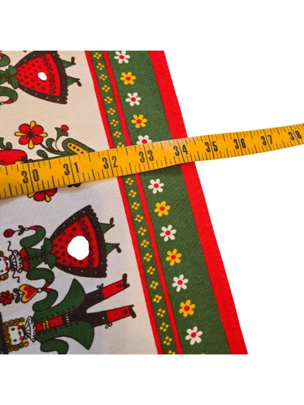 Vintage Kolf Folkloric Austrian Folk Art Scarf Tablecloth Cotton Austria